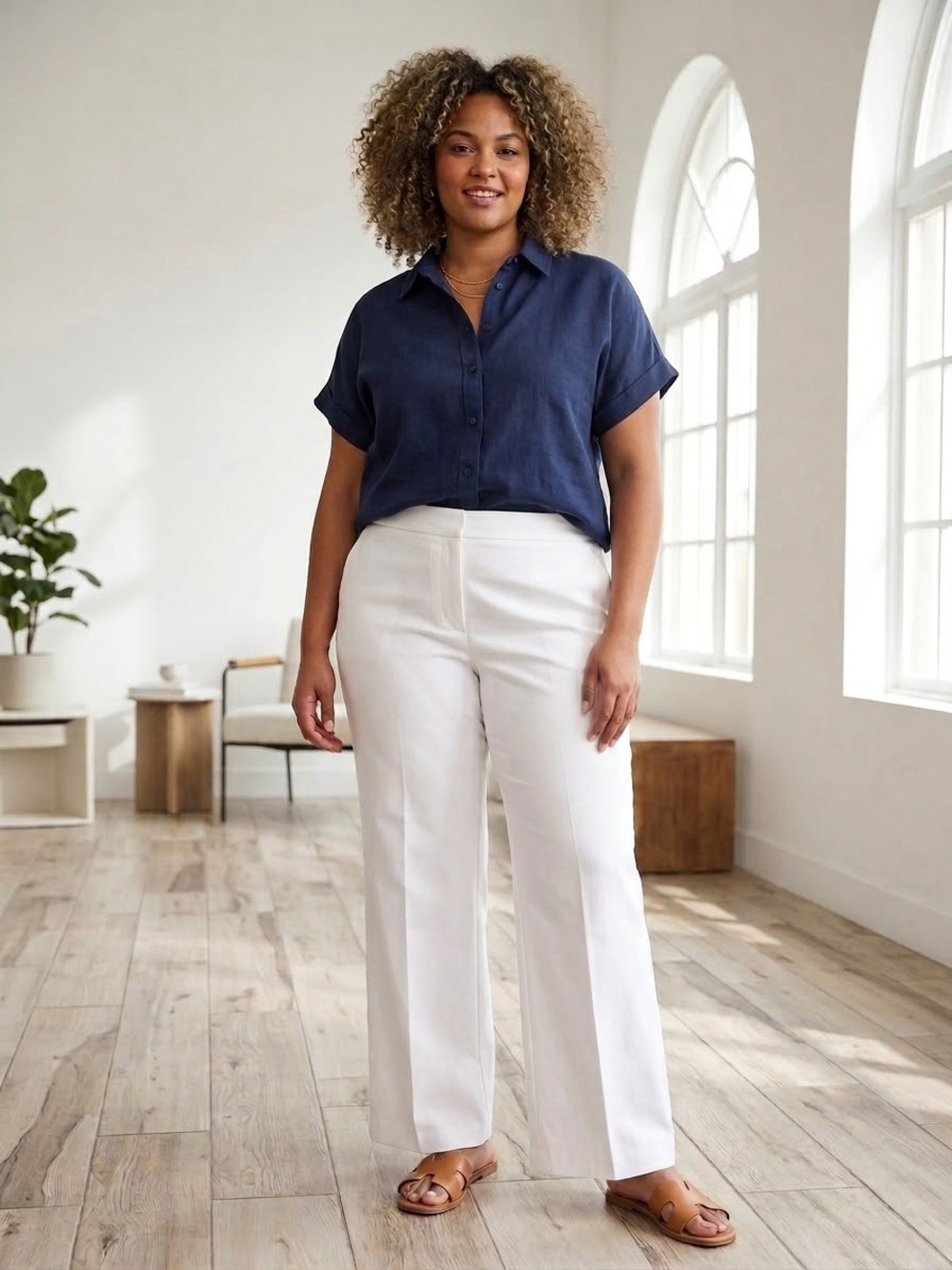 Chico's White Wide-Leg  Pants